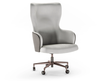 BRERA - Leather executive chair with castors by Casa Covre - view 2